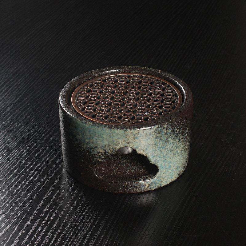 窑变陶瓷日式蜡烛加热温茶炉底座功夫茶道配件暖茶炉温茶器热茶器