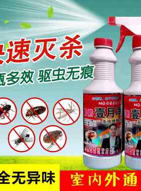 2瓶装鲁鹏壹月净长效杀虫剂喷雾家用蚊蝇通杀强力灭杀蟑螂蚂蚁除