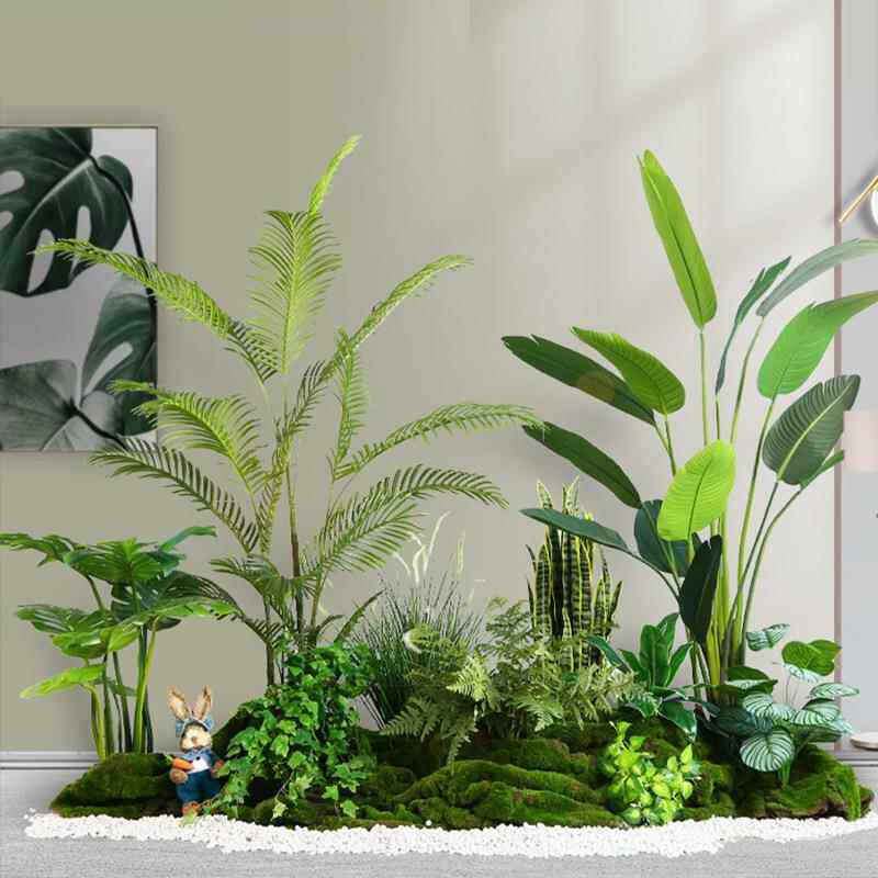 仿真绿植造室组合一整内橱窗摆件入套户玄关NOZ植景物装饰假禄植