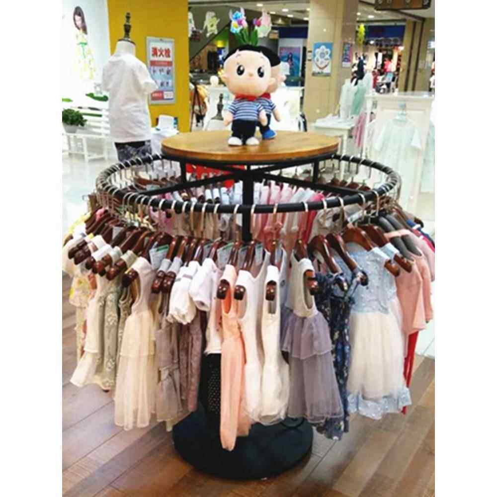 采购产品商店服装圆形旋转展示架简单的衣架岛架男女裤架儿童服装