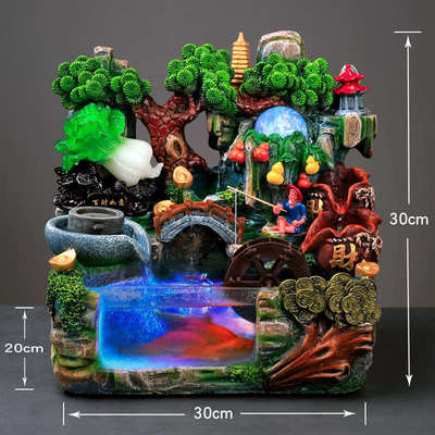 水景瀑布客厅循环水喷泉造景鱼缸桌面摆件义乌小商品厂家直销