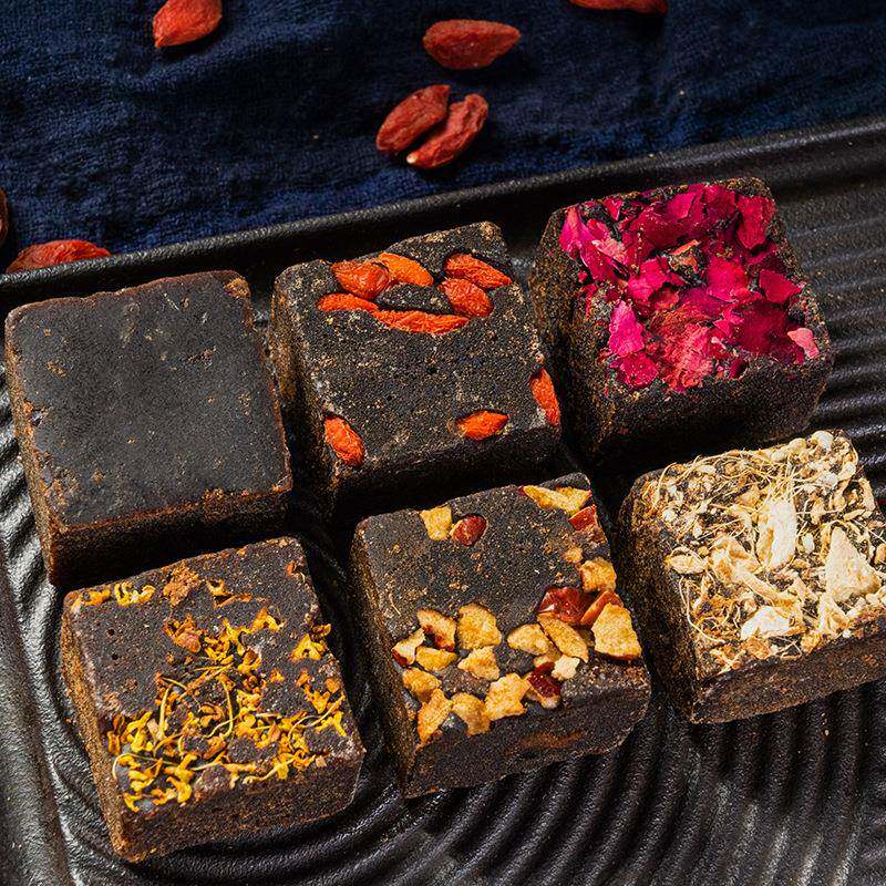 云南黑糖古法黑糖玫瑰桂花老姜大枣老红糖手工红糖独立包装