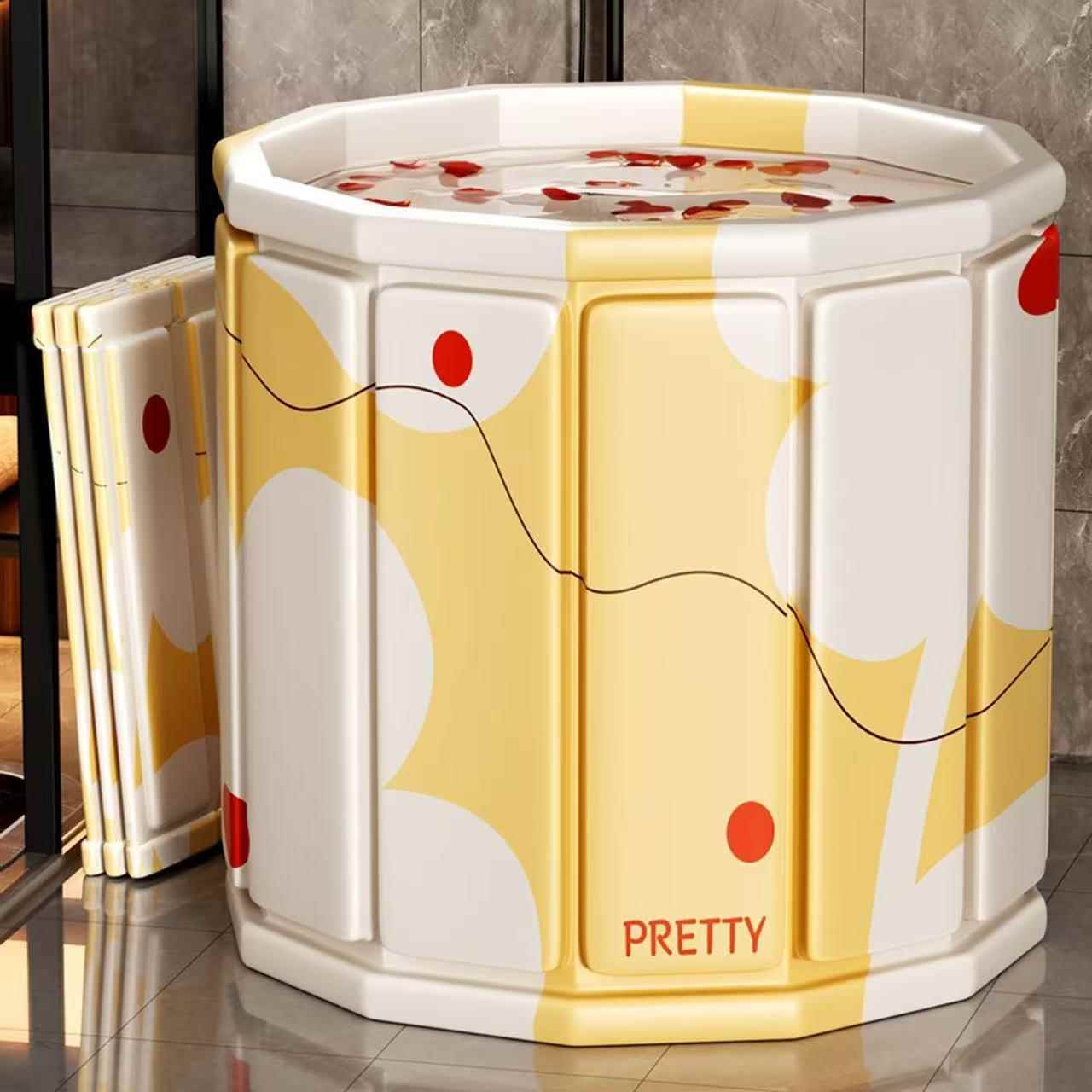 加大直径80cm免安装折叠泡澡桶家用洗澡桶成人全身沐浴缸浴桶爆款