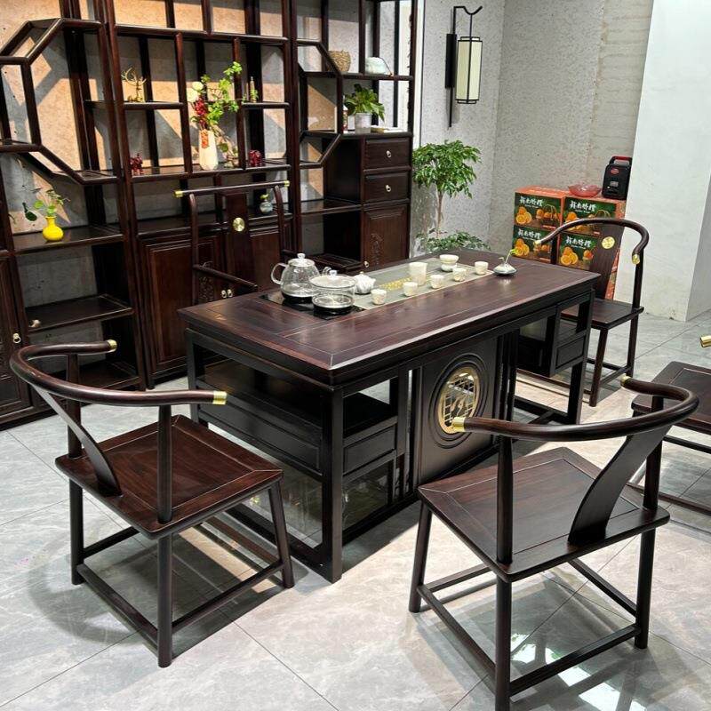新中式实木茶台合办公组家用工夫茶洽谈茶JAN泡台1.桌8米茶桌厂家