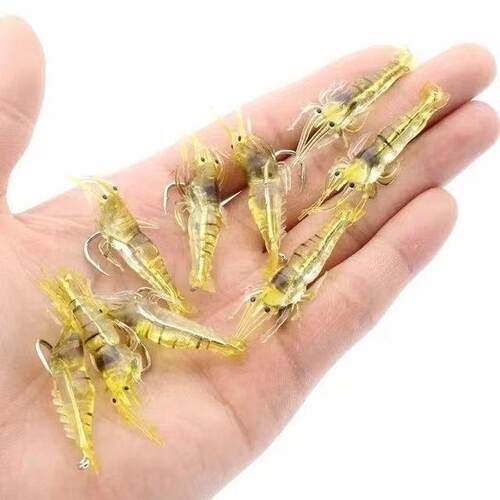 Lure small grass shrimp with a luminous hook, effective for