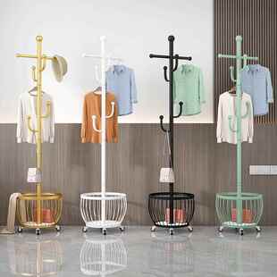 衣架落地立式衣帽架卧室床头衣服置物架隔夜衣服收纳框玄关挂衣架
