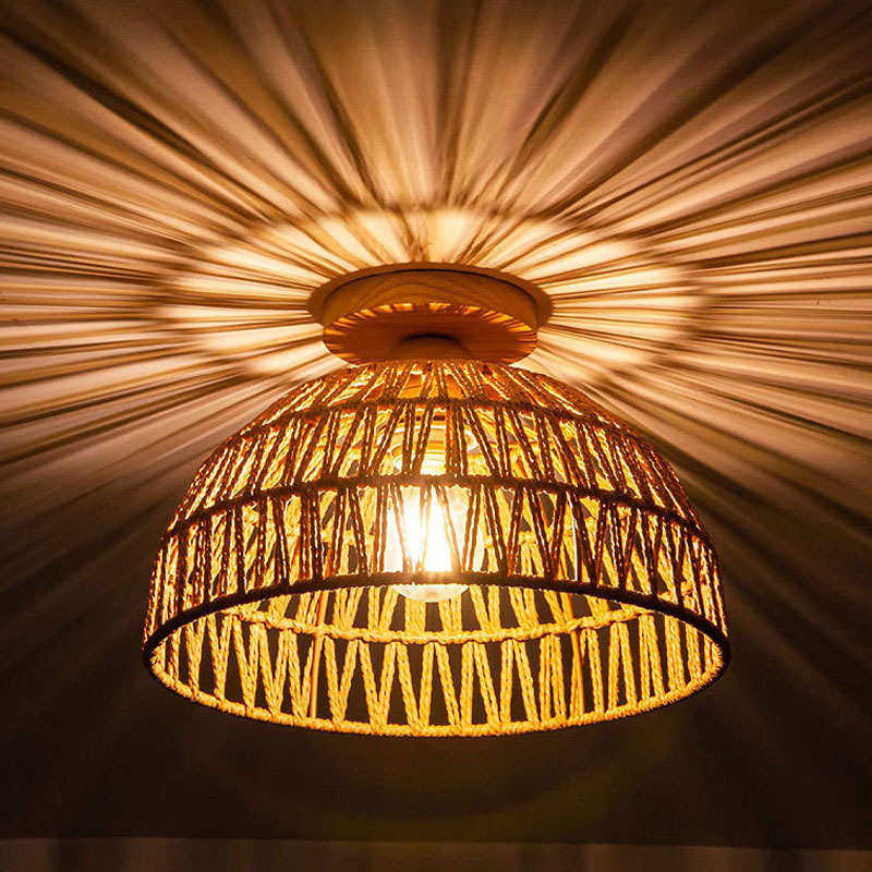 编织玄关跨美式暴款吸顶灯手工灯具镜波西藤编客厅过道米亚,家装灯饰光源,智能吸顶灯,淘宝优惠券,粉丝福利购,淘宝优惠卷