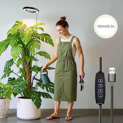 全光谱植物补光灯室内大型盆景仿太阳光植物灯高度可调可定时调光
