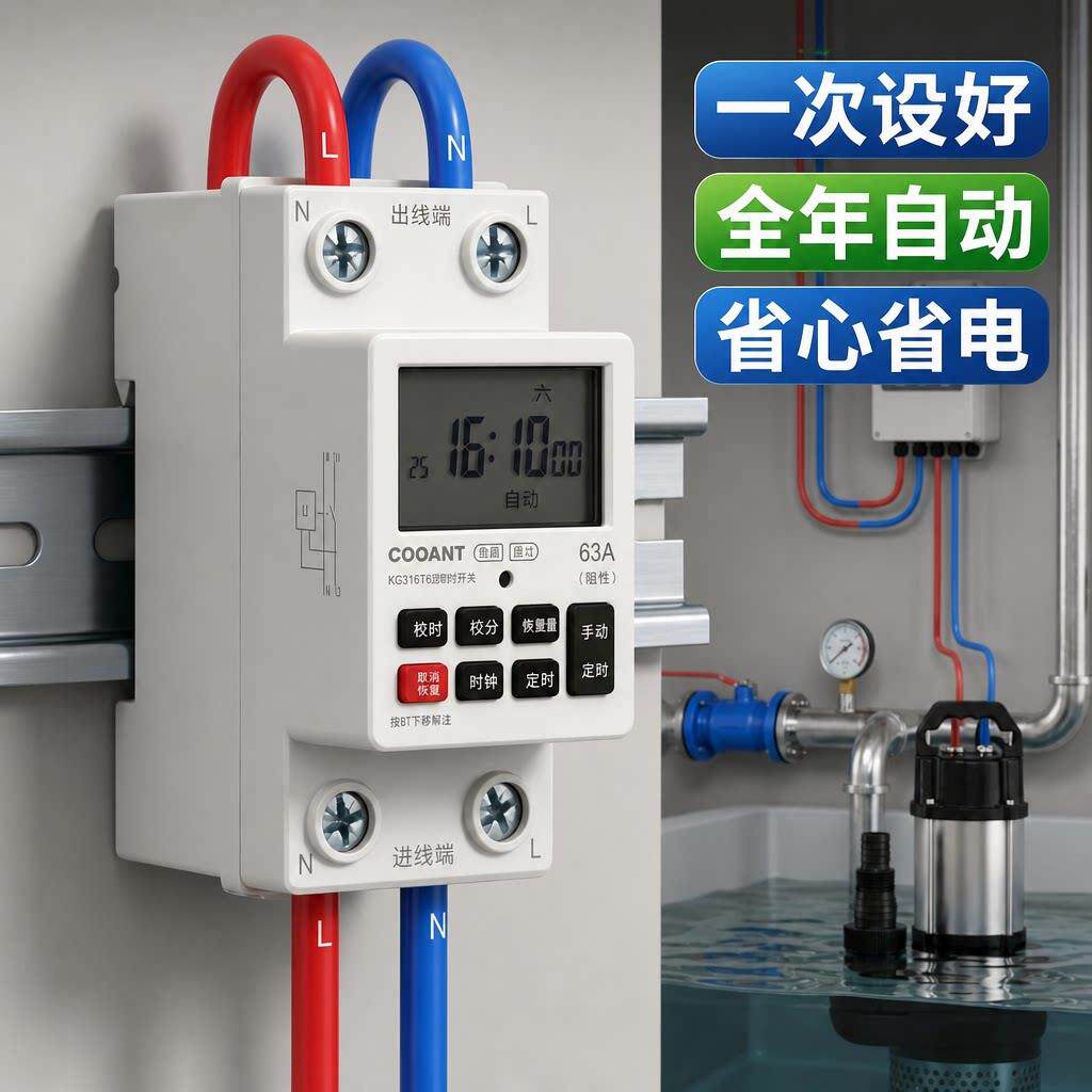 微电脑定时开关控制器220V自动循环定时器增氧泵三相电机时控开关