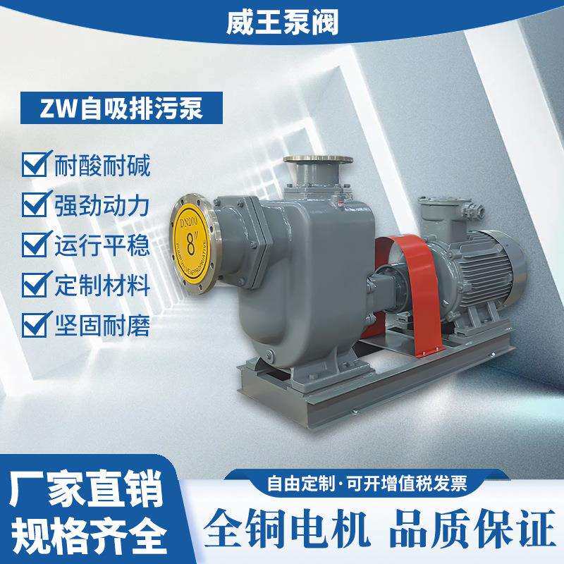 不锈钢离心式自吸泵ZW125-120-20，机械密封不阻塞排污泵