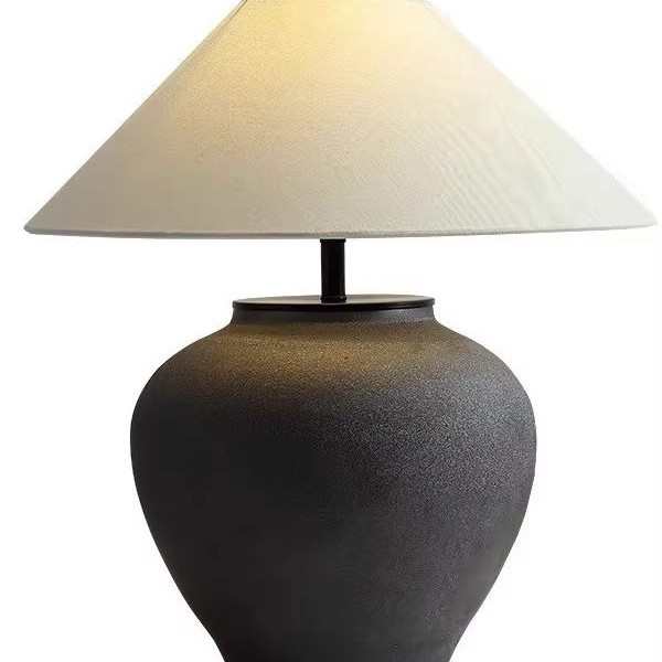 日式侘寂风新式中式复古设计师民宿酒店客厅卧室床头陶瓷台灯