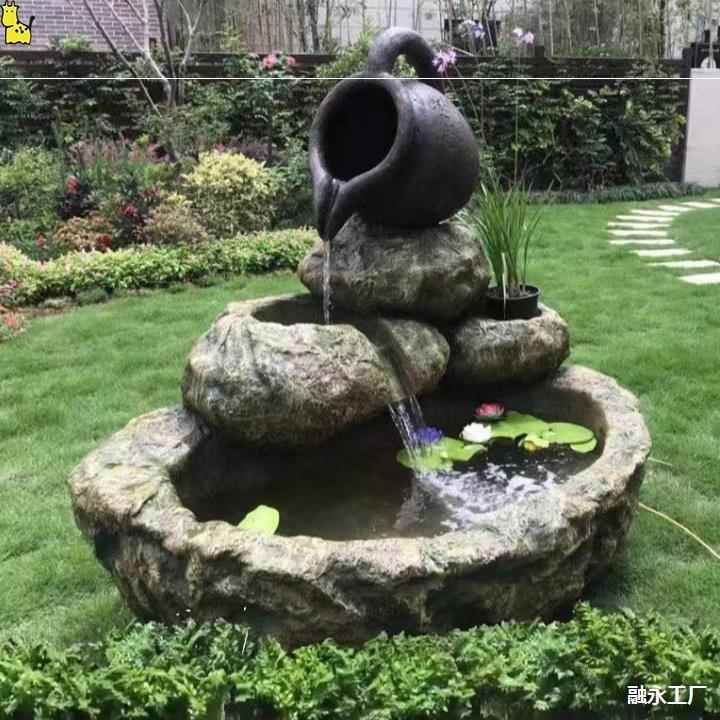 园假山流水喷泉水景装饰摆件造景循环户外室内自动鱼池阳台庭院