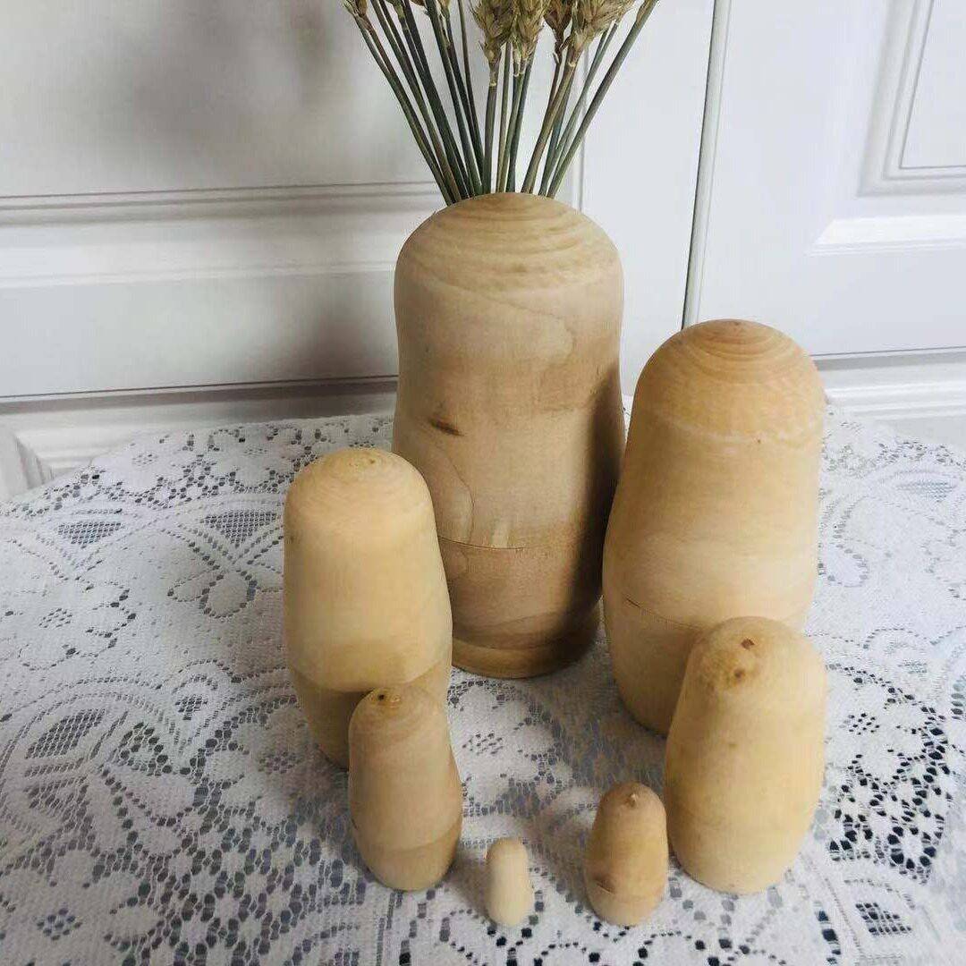 厂家DIY套娃胚七层个性手绘木质工艺品