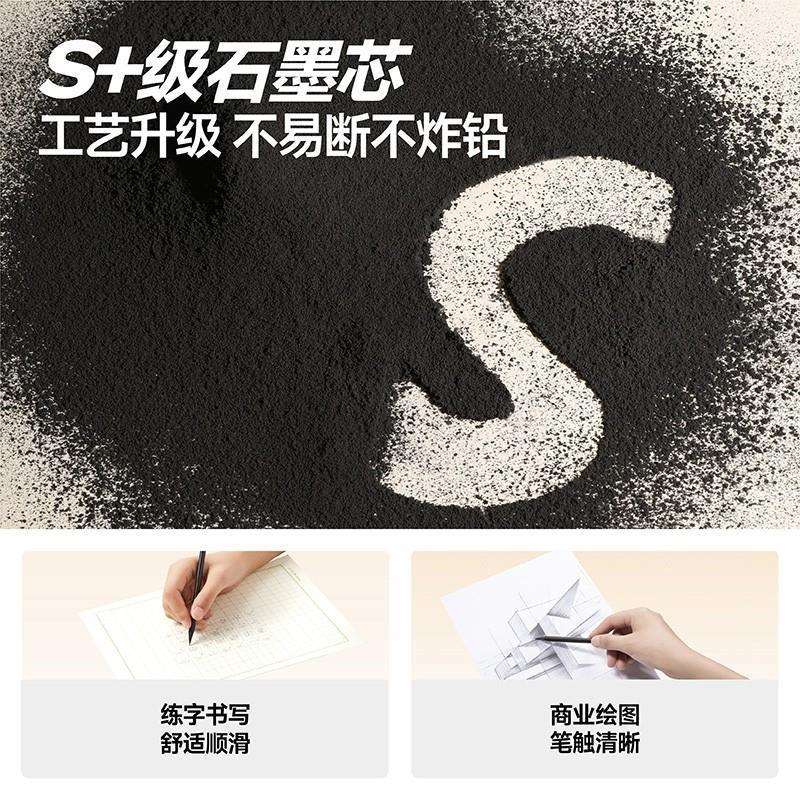 细三角小黑杆书写铅笔HB2B小学生石墨免削笔无铅毒漫威塑料