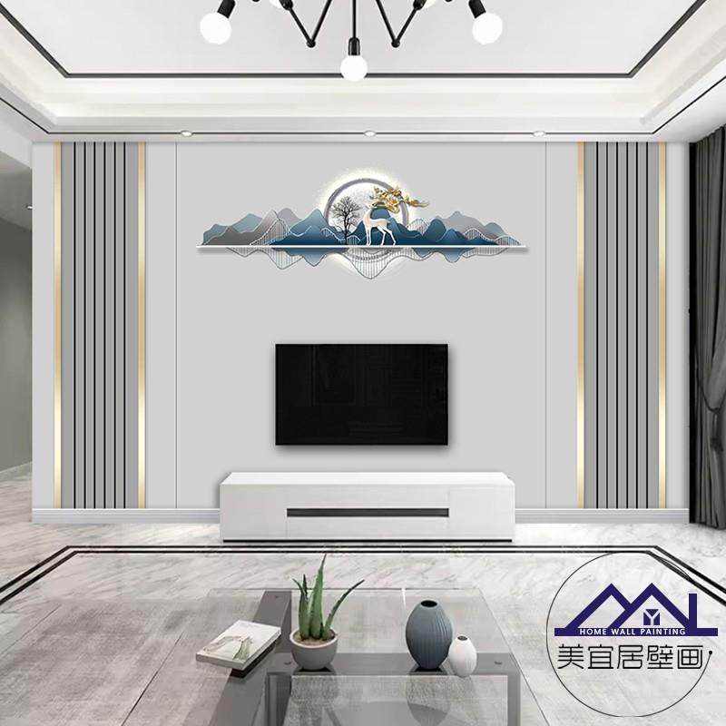 简约电视背景墙壁纸客厅定制壁画3d立体影视墙壁布2025新款墙布8d