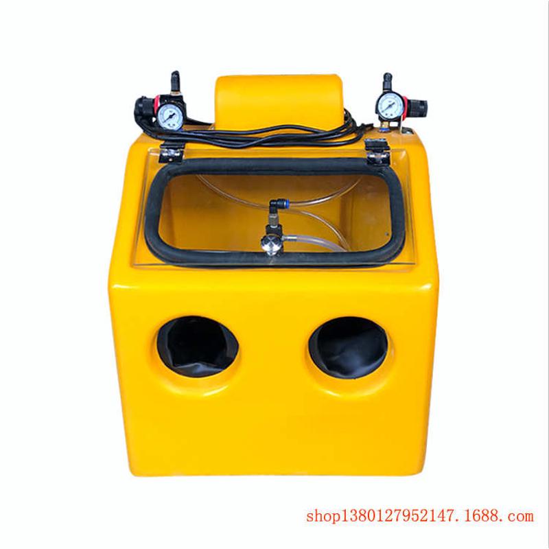 供应小型箱式喷砂机  湿试喷砂 纤维材质 可防静电 手动喷砂机