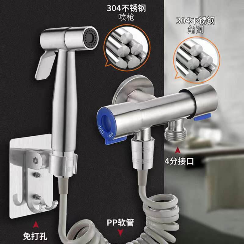 Black Bidet Faucet Hand Protable Toilet Bidet Sprayer Stainl - 实物图