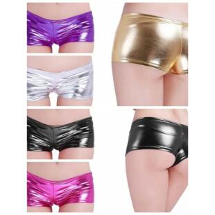 leather patent hot stamping 女 Solid shorts纯色漆皮短裤 color