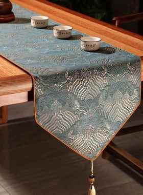 桌旗中式新中布式轻奢桌茶几批布装饰茶桌餐电视柜垫布床旗YPVF^