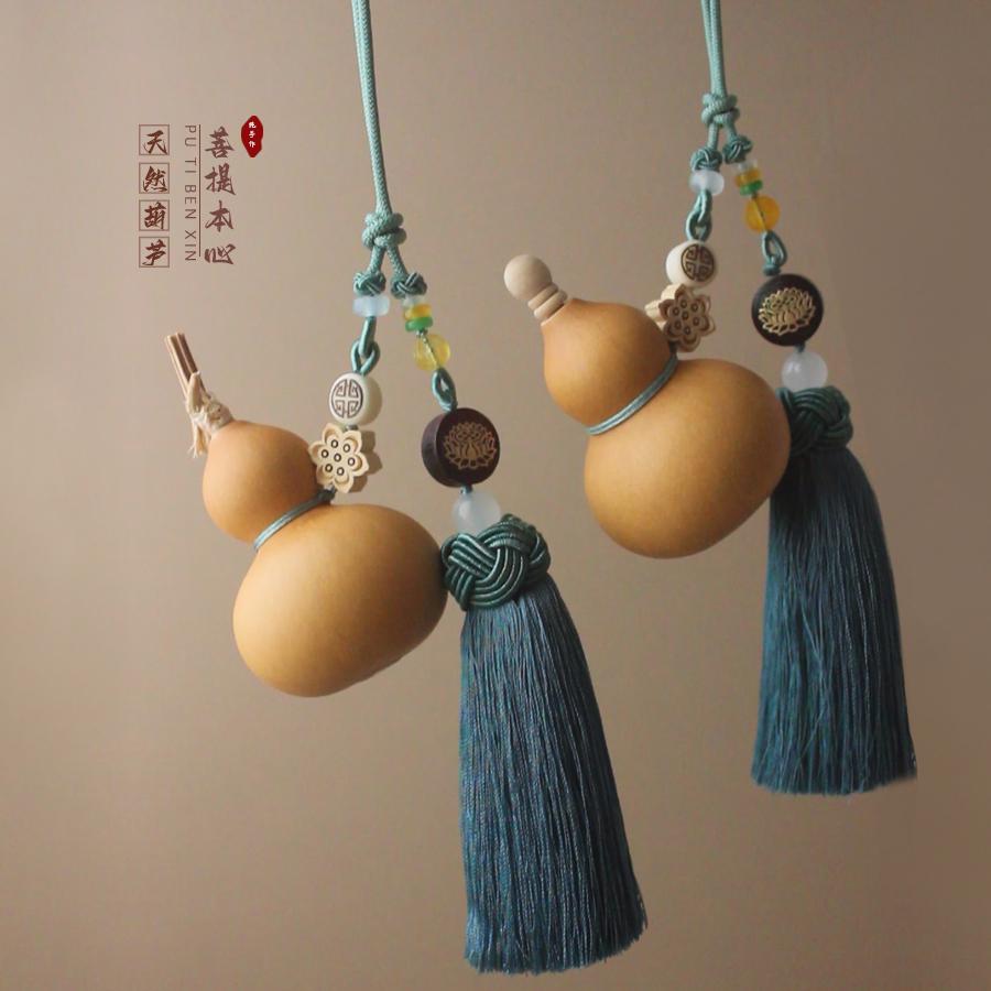 天然小葫芦挂件大门客厅门对门厕所室内开口闭口葫芦摆件流苏挂饰