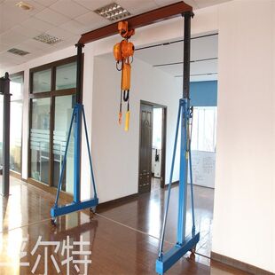01拆卸小型移动龙门架手推简易龙门架2吨1吨电动葫芦龙门 FT1
