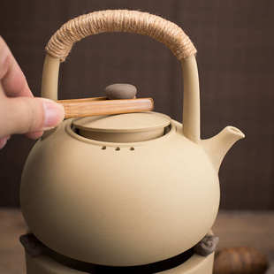 优选紫砂功夫陶瓷煮茶器 茶炉酒 黑茶套装 家用茶壶提梁陶炉烧水壶