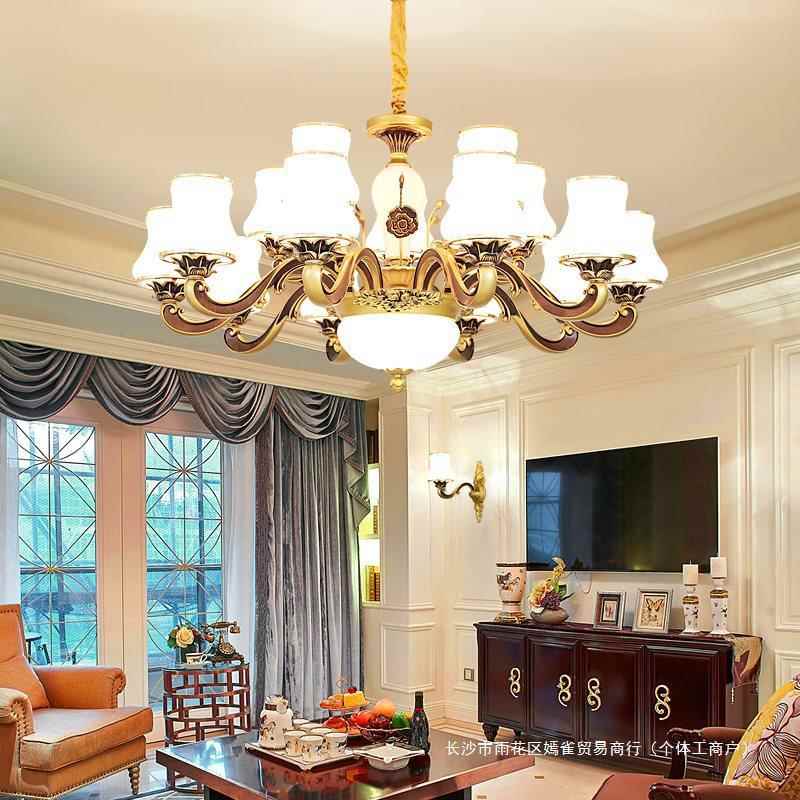 别吊灯客灯欧式奢华大气复古墅楼复式吊699灯餐厅卧室灯具全厅屋