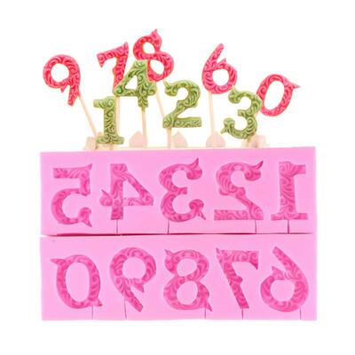 0-9棒棒糖数字硅胶翻糖蛋糕巧克力模具 生日蛋糕装饰烘培DIY工具