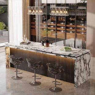 岩板岛台吧台餐桌房一体户型家奢用小开放式 厨导UVY台轻倒台