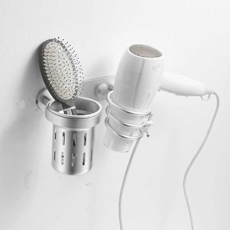 螺旋灌胶免打孔电吹风机置物架卫生间浴室挂风筒放置支架挂架