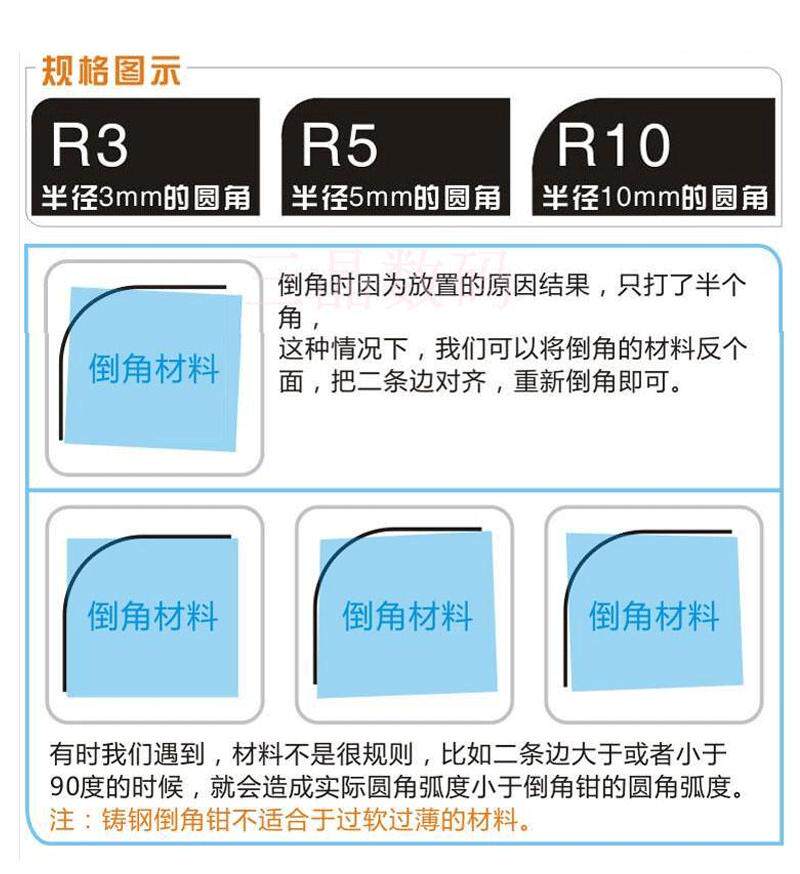 Панч 铸钢倒角器 塑封卡片圆角钳 打角钳pvc卡倒角钳r3r5r10