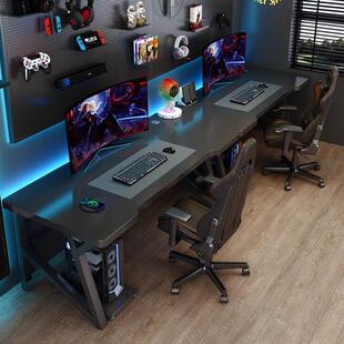 双人电脑桌台式 情侣并排办公桌简易长条书桌卧室电竞桌工作台桌子