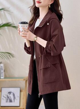 中长款风衣韩女225今年新款春小个子抽绳收腰版气质0ZYI1909W闲休