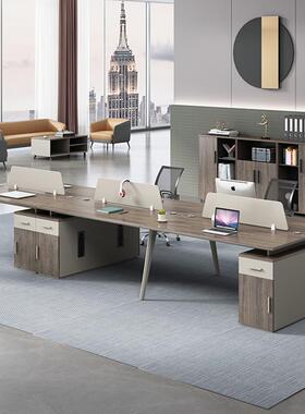 室现代简约办公桌椅办公电BK202310桌脑桌四六人位合办公屏风卡座