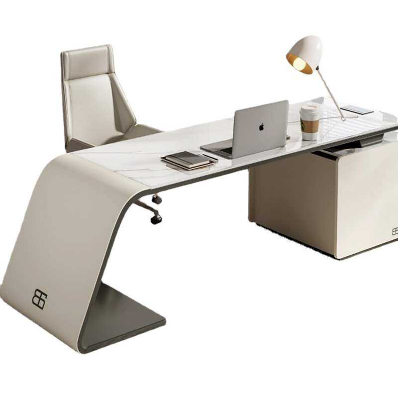 轻奢岩板书桌意式极简办公桌椅组合现代简约家用书房高级感电脑桌,住宅家具,电脑桌,淘宝优惠券,粉丝福利购,淘宝优惠卷