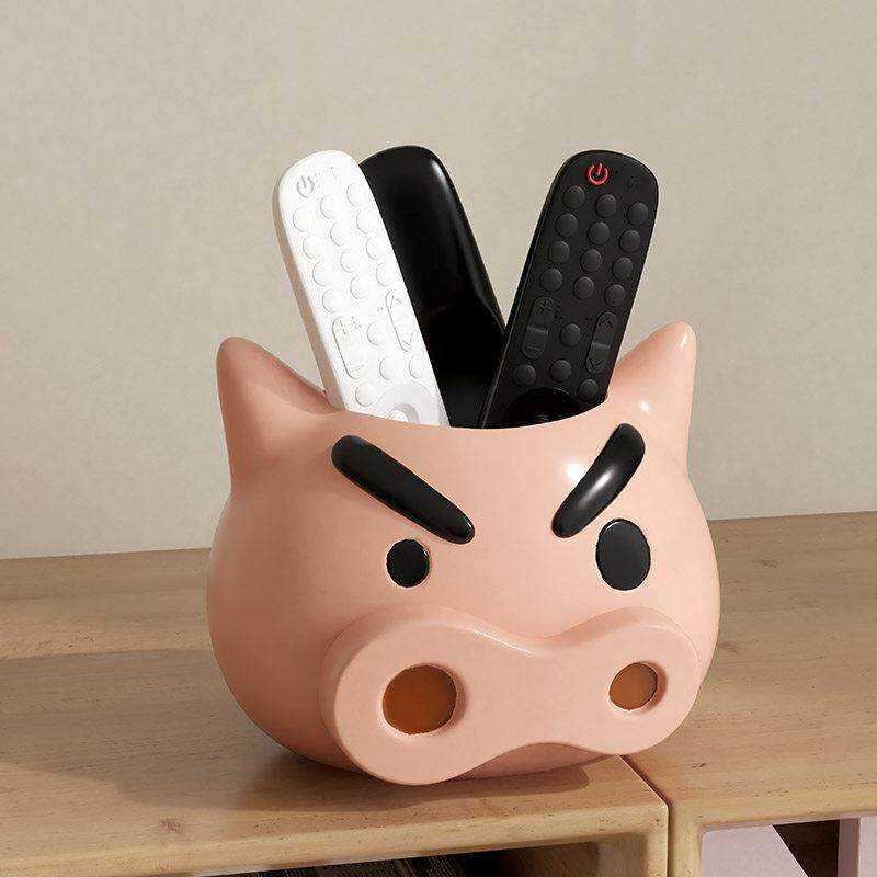 创意肥嘟嘟左卫门客厅茶几桌面放空调电视遥控器的笔筒收纳盒摆件