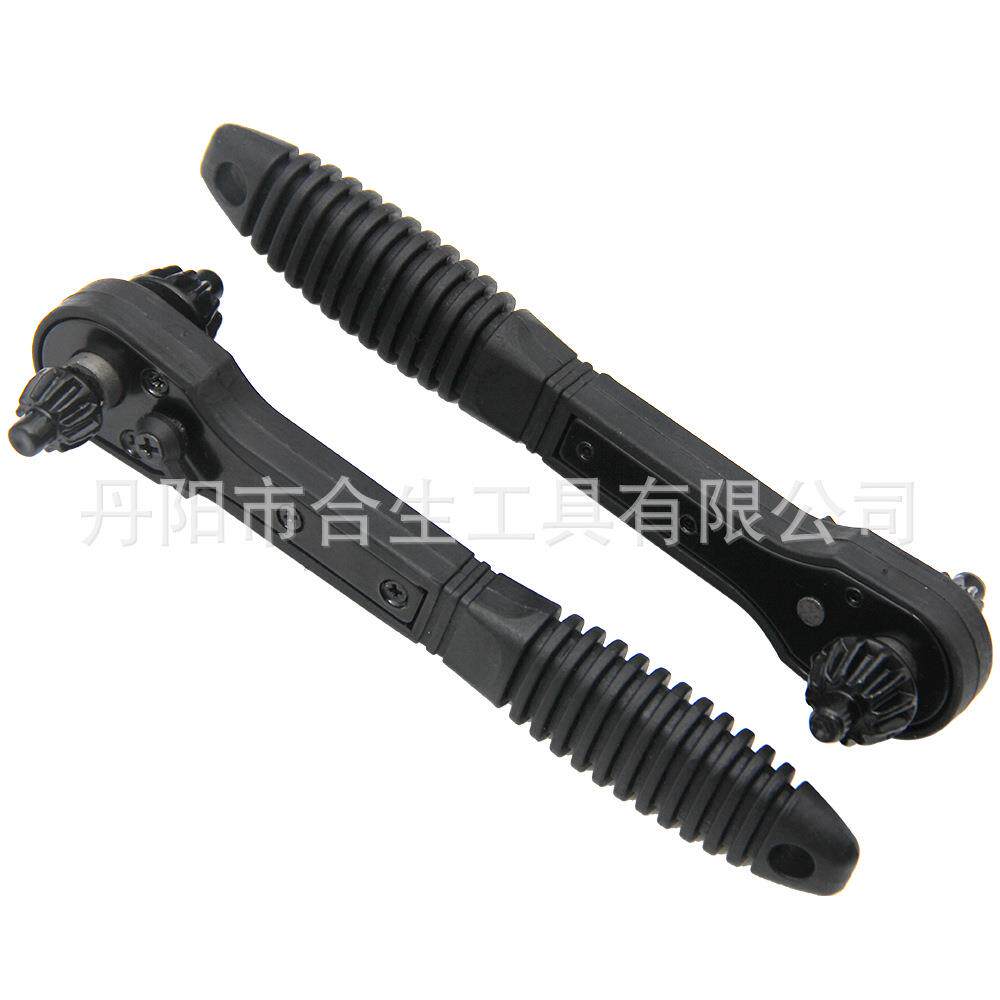 二合一棘轮钻夹头钥匙扳手黑色棘轮两用扳手12.8mm/17.2mm工具