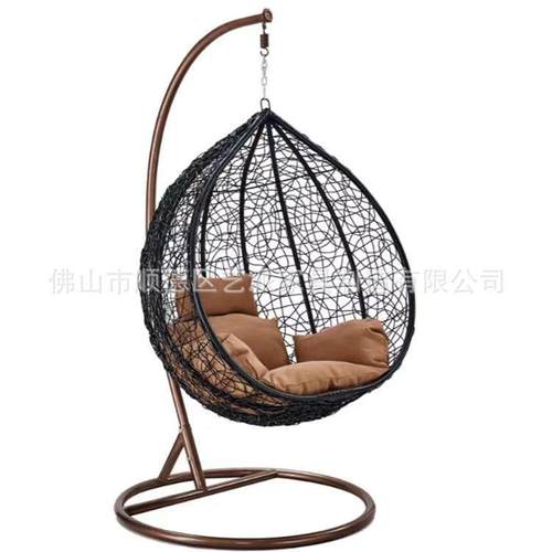 铁艺吊篮藤椅吊椅户外成人圆形鸟巢秋千单人藤编阳台吊篮椅C8