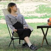 户外折叠椅子凳美术太空靠背便携露营马扎阳台钓鱼躺装 备月亮椅