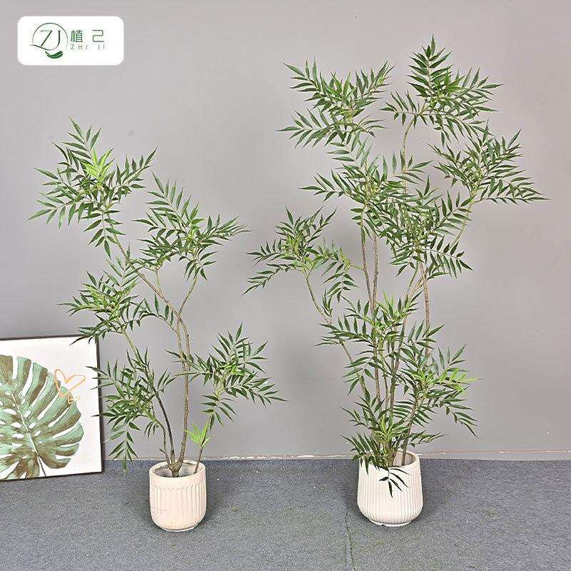 仿真绿植十大功劳南天竹植物盆景假树造景客厅家居装饰落地花艺
