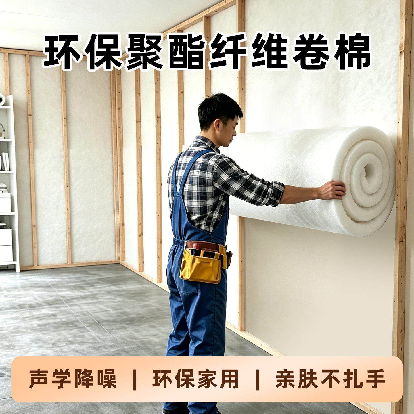 隔音棉墙体防火聚酯纤维吸音棉消音棉隔音板材料卧室家用填充悬吊