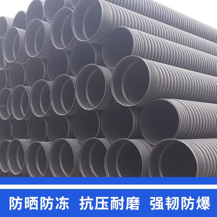下HDPE双壁波纹管黑色聚乙CHZ烯市政工程排污管dn00口径水大管道5 - 实物图