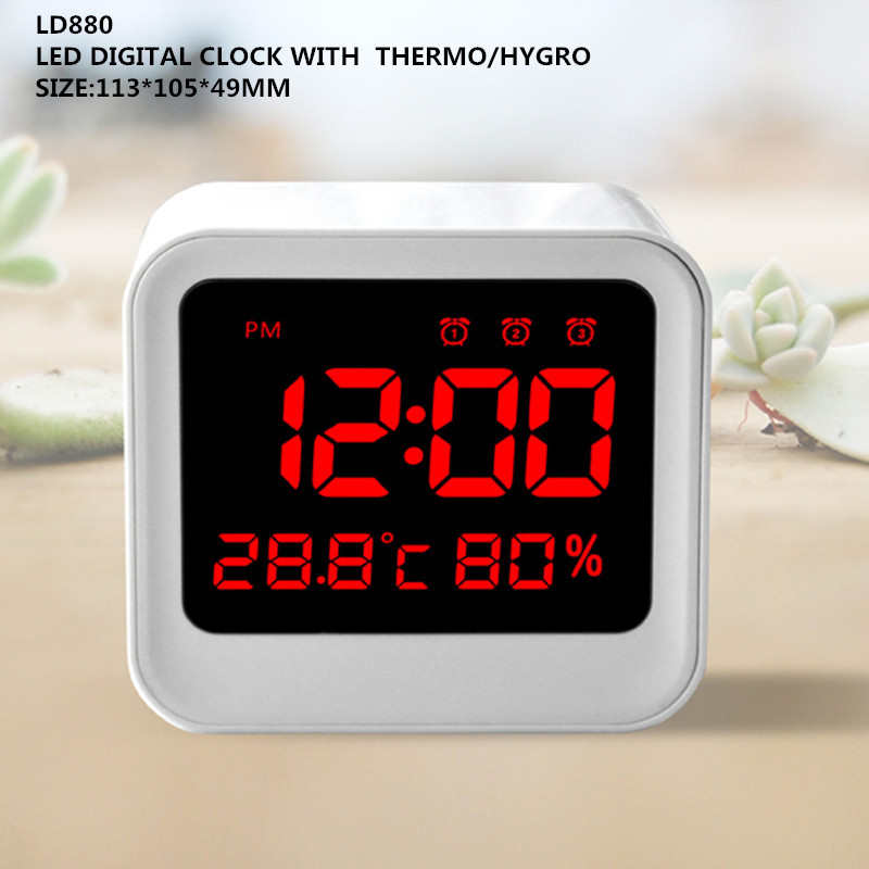 LED CLOCK 插电数显钟 LED多组闹钟带温湿度计三用表