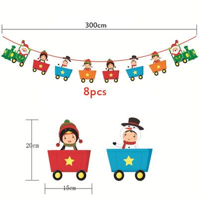 3m Garland Christmas Banners Santa Claus Banner Snowman Elk