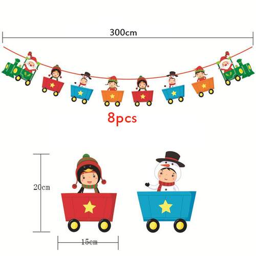 3m Garland Christmas Banners Santa Claus Banner Snowman Elk