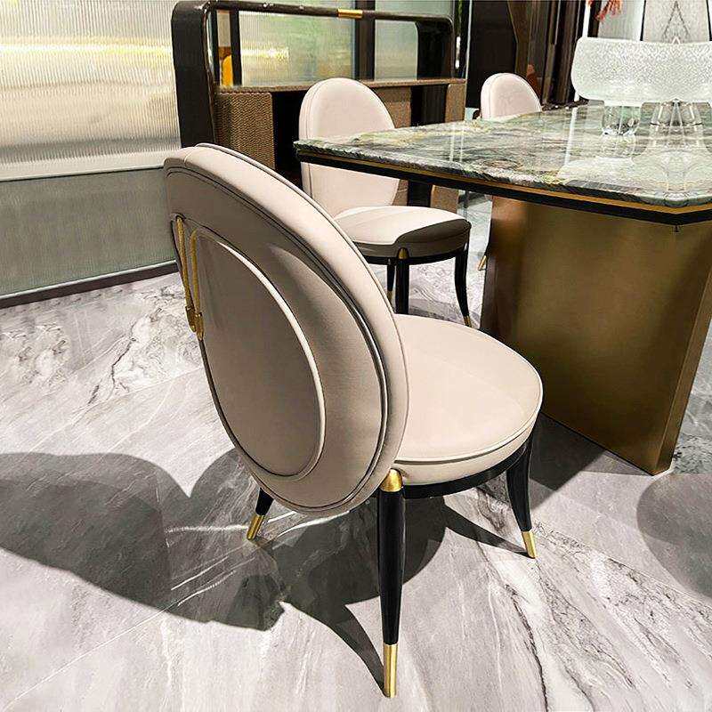 意大利轻奢实木餐椅现代简约客厅家用靠背椅酒店售楼处商务洽谈椅