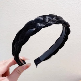 2024新款 假发头箍麻花辫辫鱼骨刘海一体发箍女辫子发卡遮头顶发饰