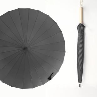 正品24骨伞长人柄双人雨大号男黑色三超大雨伞加大加固加厚刻字lo
