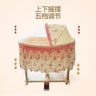 新寄托上下摇电动婴儿摇篮床多功能自动摇摇床宝宝床 带蚊帐滚轮