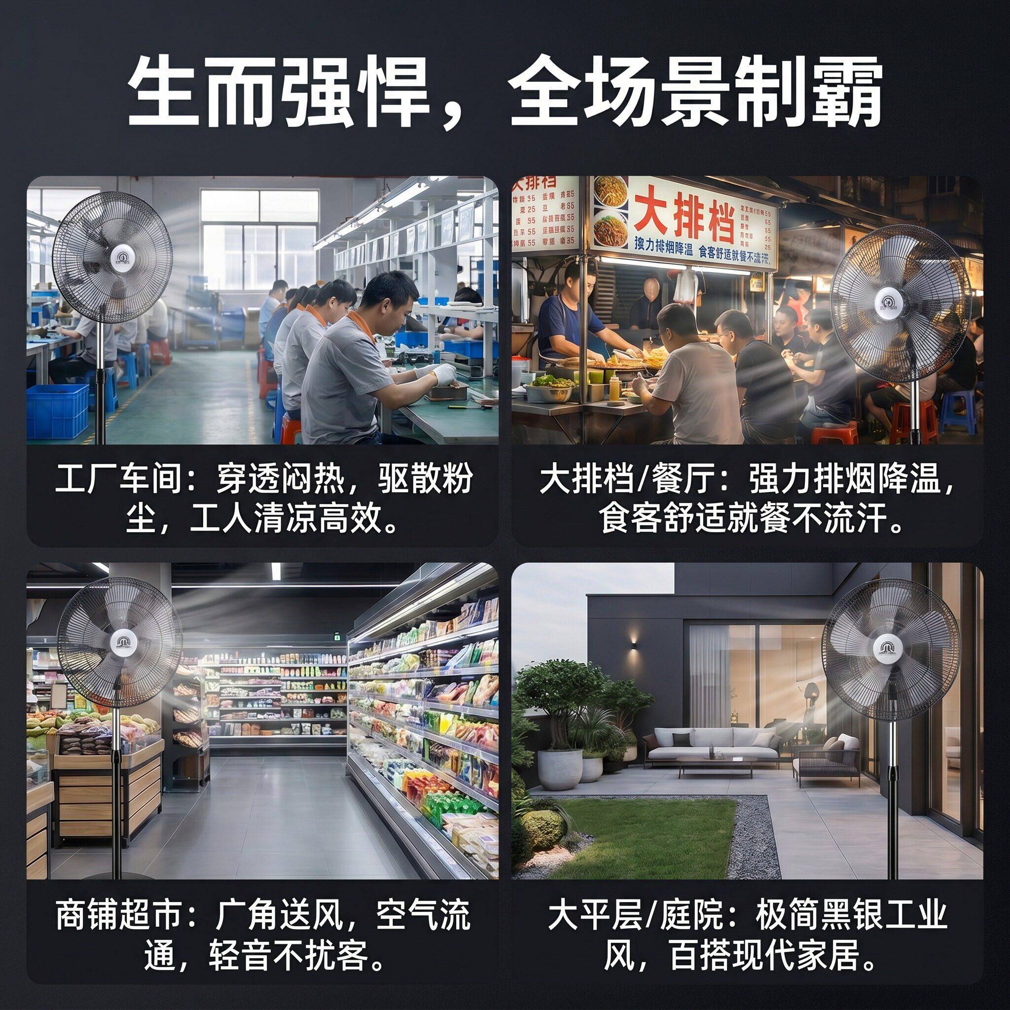电风扇家用轻音落地扇立式遥控宿款舍大力摇头RS-HLT45地20风26新